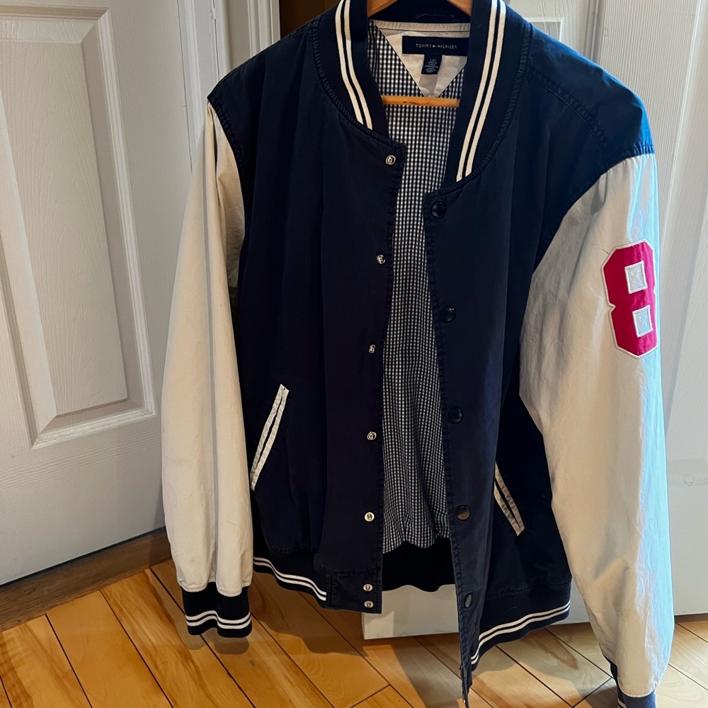 Tommy hilfiger varsity jacket- discontinued and unique. Good condition